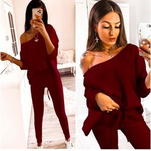 High end - Private Label Lounge Set Burgundy